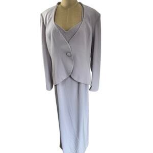 NWT! "CAMERON BLAKE" 2Pc Set SZ 16 Formal Maxi Dress Blazer Loose Bead See Image